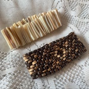 Two bracelets, Wooden & Shell